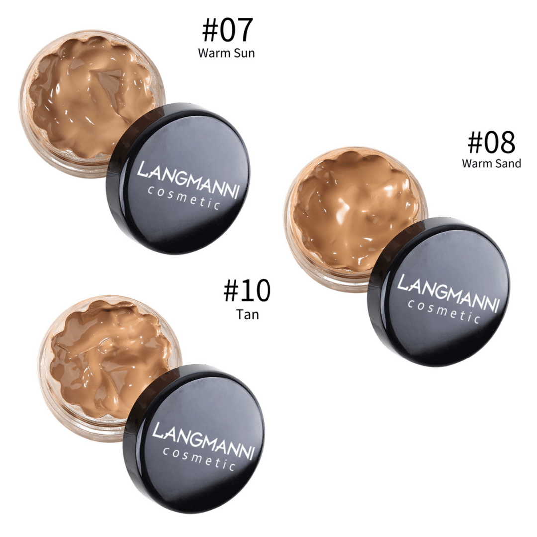 Cream Concealer Foundation Set — 3-Piece Waterproof Long-Lasting Formula | Covers Dark Circles Eye Bags Freckles Red Marks | Contour Makeup | 12 Shades