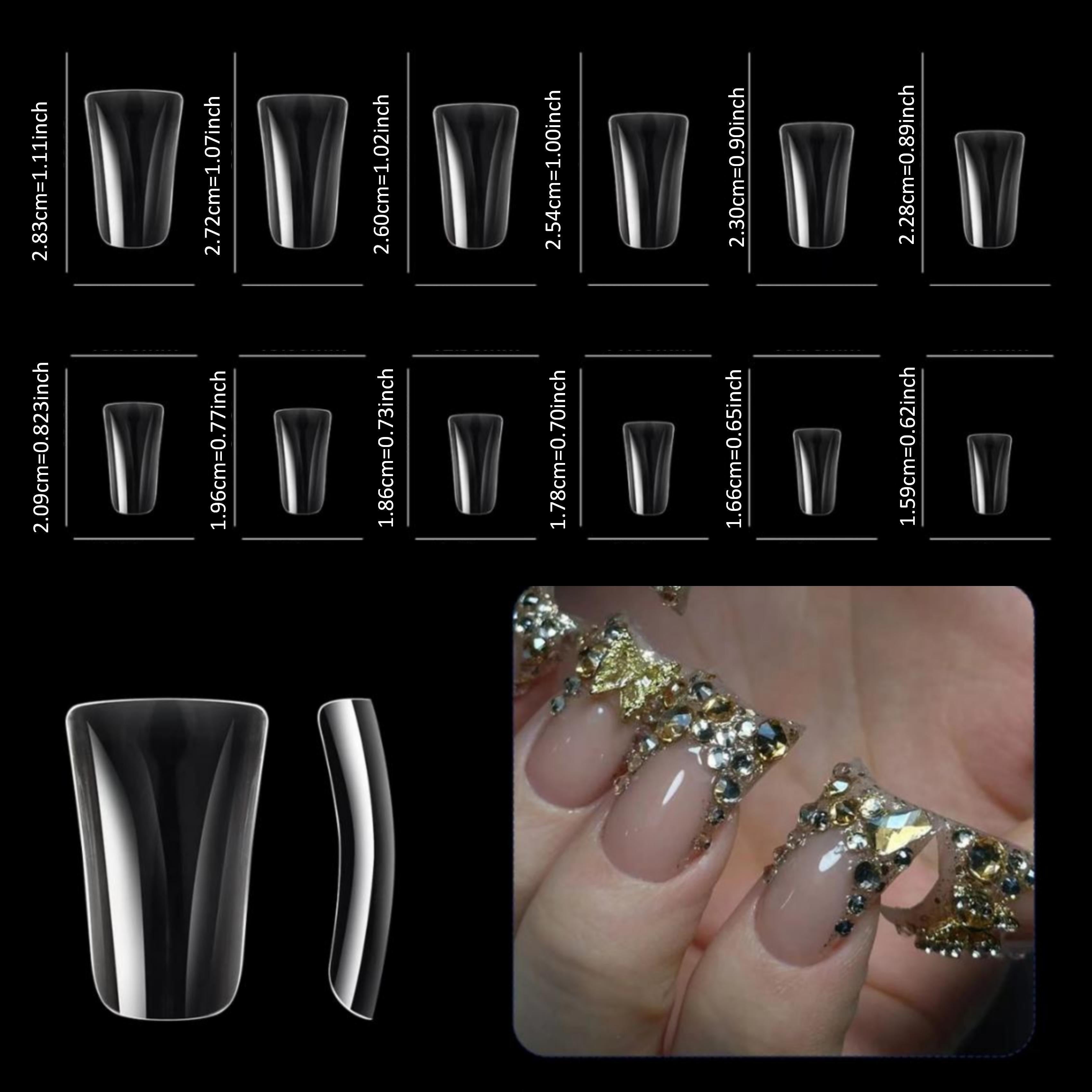 10pcs Lonnailssy Luxury Handmade Press-On Nails - Short Duckbill Shape with Sparkling AB Crystal & Colorful Diamond Accents, Salon-Quality, Reusable, Protected - Perfect for a Glamorous Look