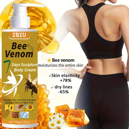 Firming Body Cream with Bee Venom – 7-Day Rapid Skin Tightening for Arms, Abdomen, Thighs & Buttocks | Vitamin C, Collagen & Glycerin Formula | Fast-Absorbing Lifting Cream for All Skin Types, 150g