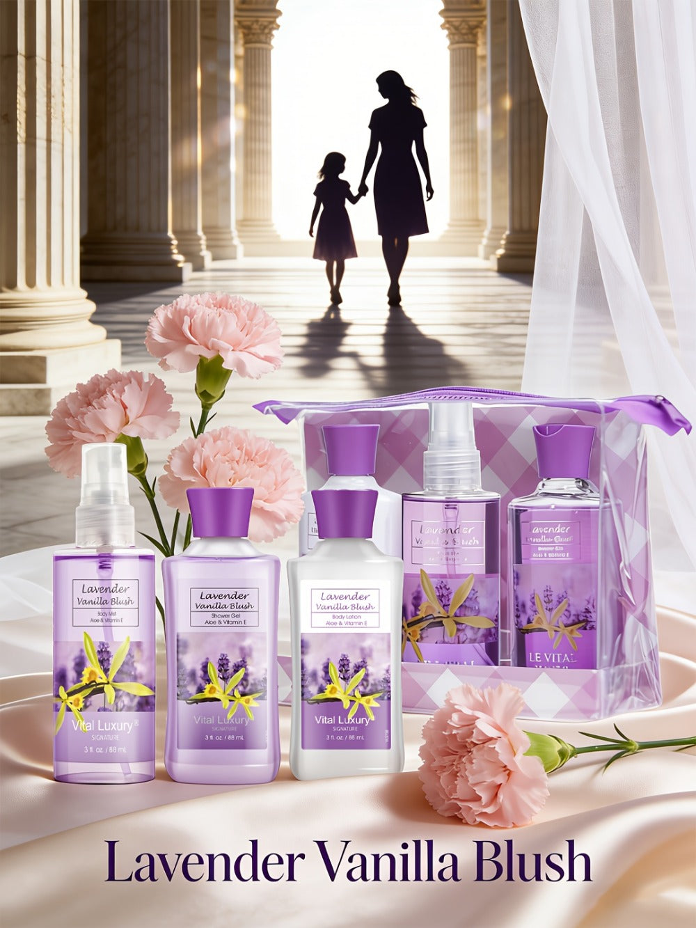 Skin Scent Bath And Body Care Set, Floral Fragrance Includes Creamy Body Lotion/Shower Gel/Fragrance Mist, Ideal Moisturizing Care for Women, Weekly Exfoliating Routine, Nourishing The Perfect Gift for Wife Or Girlfriend! Holiday Body Care Gift Set