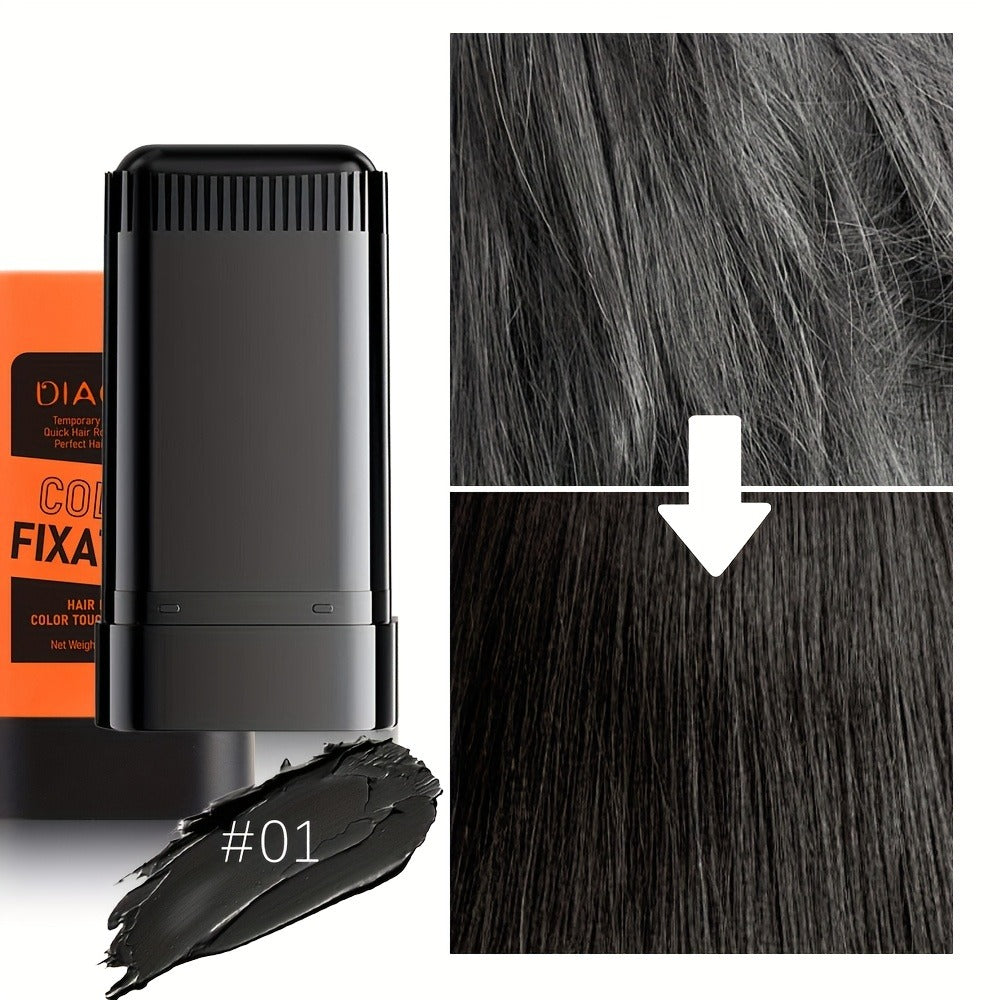 Disposable Hair Root Touch-Up Stick 2pcs - Portable Gray Coverage Hair Dye Stick with Plant-Based Squalane | Long-Lasting | 3 Shades | All Hair Types