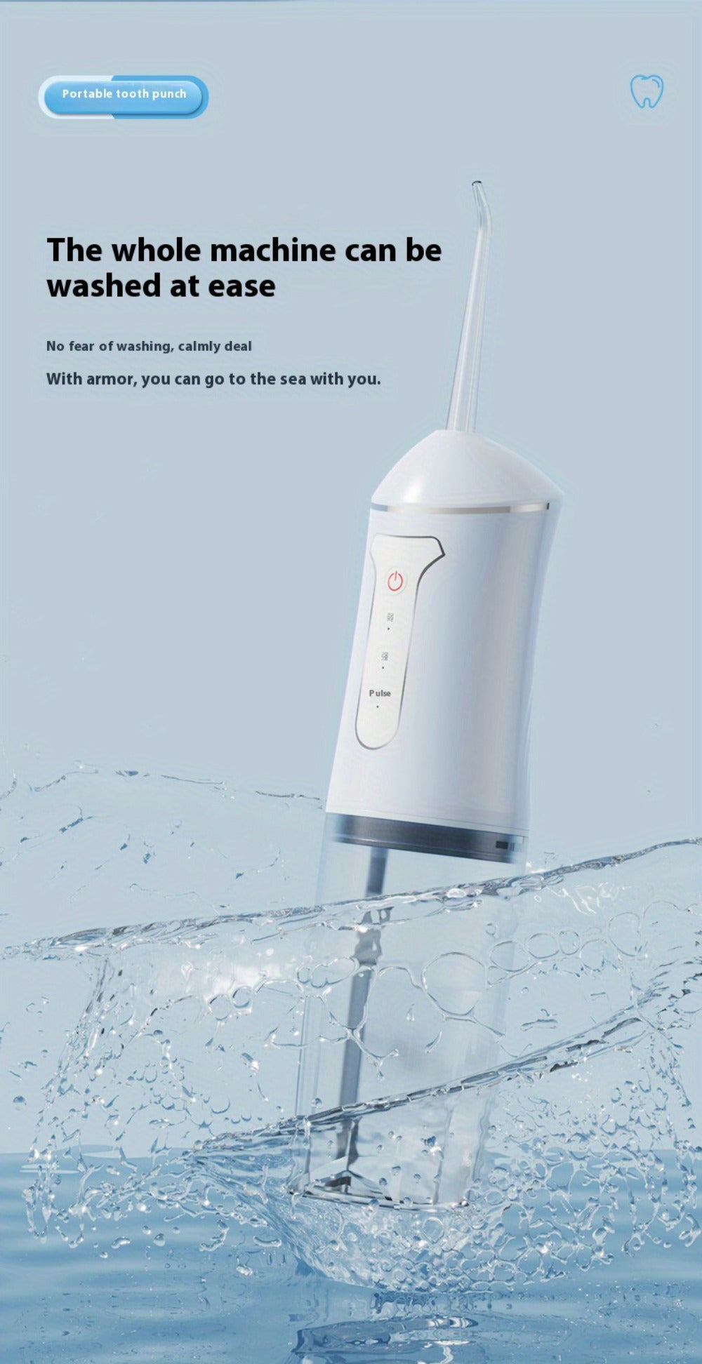 Portable USB Rechargeable Water Flosser with Smart Chip - Stylish Black Electric Orthodontic Appliance Suitable for Healthy Gums, Including 4 Nozzles And Orthodontic Nozzles, 3 Cleaning Modes, Essential for Travel, Valentine'S Day Gift