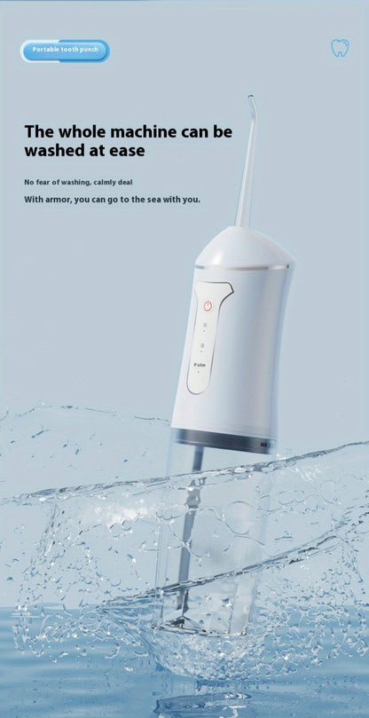 Water Flosser Portable USB Rechargeable Cordless Oral Irrigator with 4 Nozzles 3 Cleaning Modes Smart Chip Electric Water Floss Teeth Cleaner for Braces Gum Health Travel Home Use Men Women