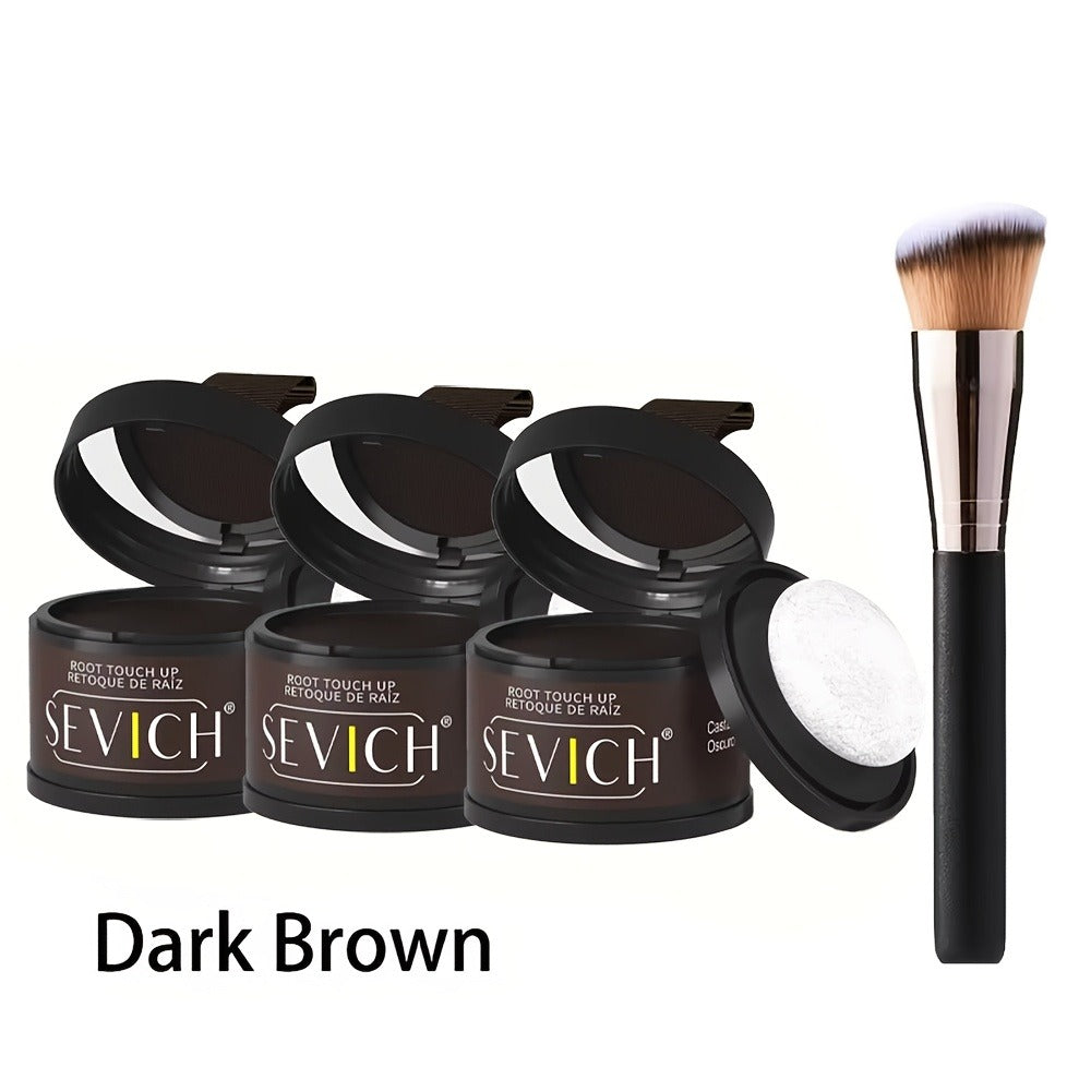 Hairline Powder for Root Touch Up & Hair Loss Cover - Volumizing Hair Concealer Powder for Thinning Hairline, Bald Spots & Sparse Areas - Works on All Hair Types - Multiple Shades with Brush 4g