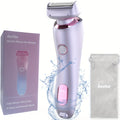 Electric Shaver for Women Pubic Hair - Electric Razors Hair Removal Rechargeable for Womens Legs Arms Bikini Private Area Underarm Waterproof Wet/ Close Shaving - Smooth Lady Body Hair Shaver Trimmer Portable for Travel Home Use