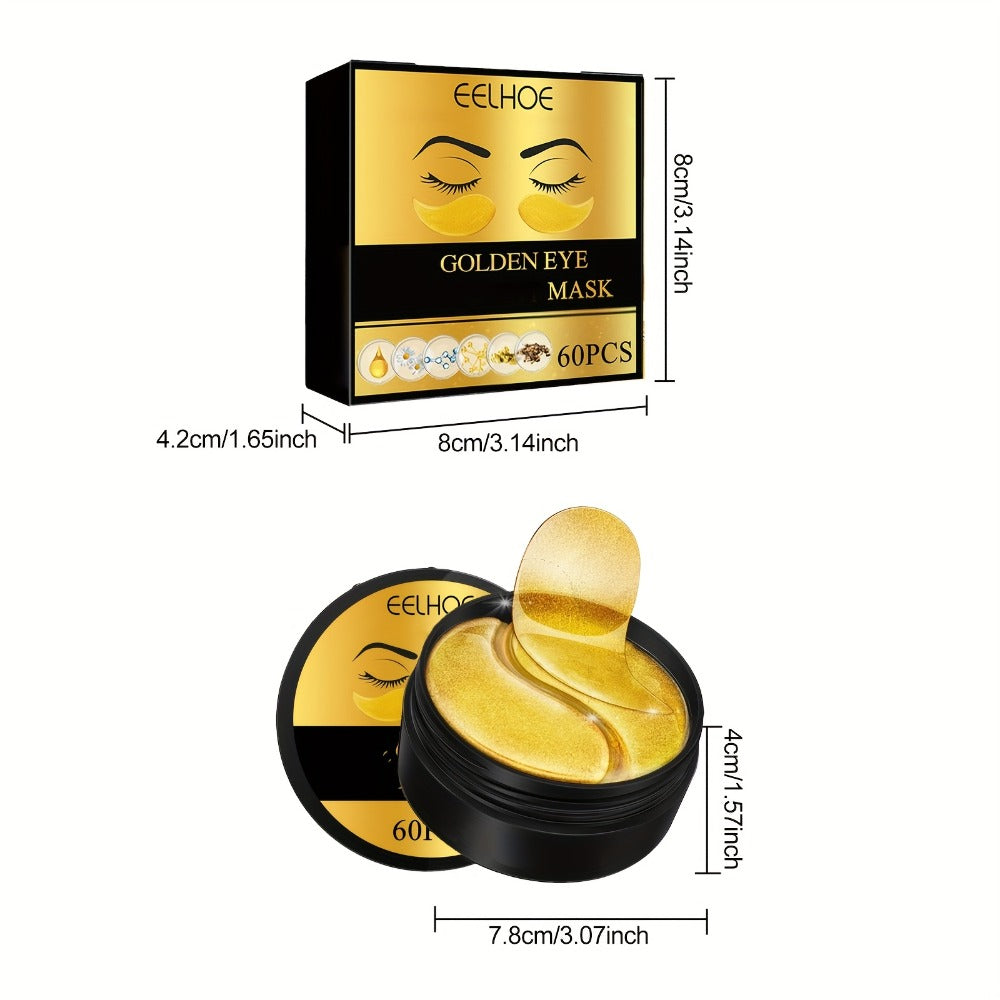 2 Boxes Of 120pcs--320g Golden Eye Mask, Glycerin, Collagen And Hyaluronic Acid, Deep Moisturizing Eye Skin, Suitable For Women Christmas, Valentine'S Day And New Year Gifts