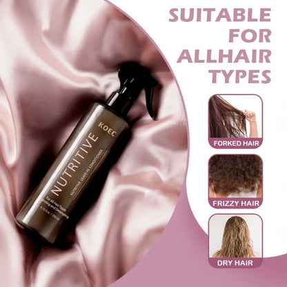 Leave-In Conditioner with Hydrolyzed Keratin & Biotin — Anti-Frizz Detangler, Argan Oil & Plant Extracts, Repairs Split Ends & Breakage, Color-Safe for Curly, Dry & Damaged Hair, 6.76 oz