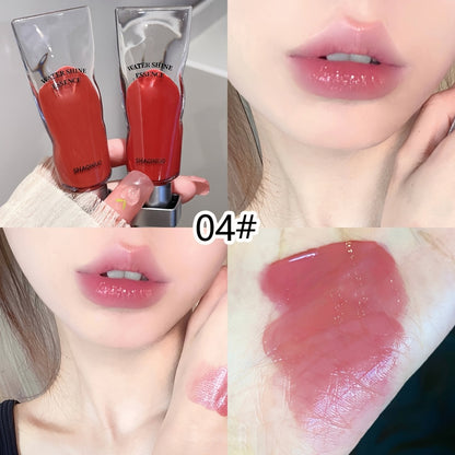 Lip Gloss 5-Pack - Water Glow Essence Jelly Glass Lips, Mirror Shine, Non-Sticky Moisturizing Lip Glaze, Lightweight Luminous Lip Color, Holiday Gift Set