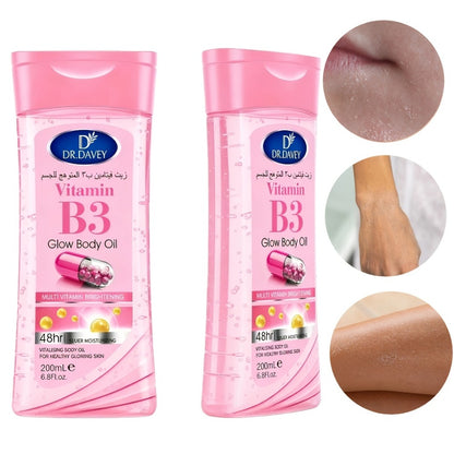 Vitamin B3 Niacinamide Body Oil 2pcs — Hypoallergenic Lightweight Skin Oil for Hair, Body & Nails | Non-Greasy, Fast Absorbing Multi-Use Dry Skin Oil | Moisturizing Body Oil Gift Set for Women & Mom