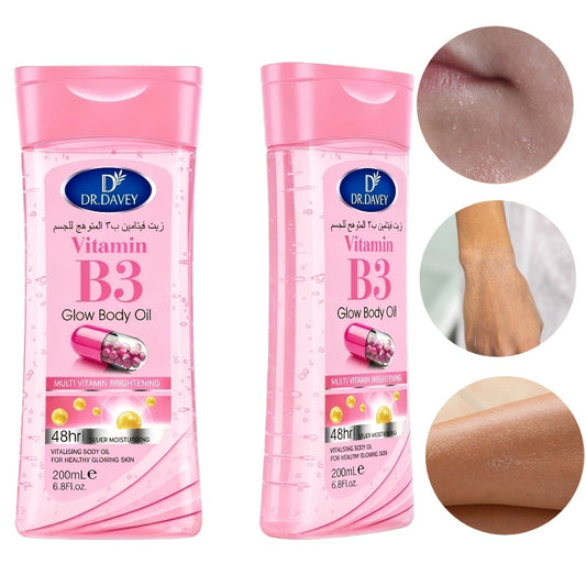 2pcs Vitamin B3 Skin Body Oil- Hypoallergenic, One Bottle Can Take Care Of The Entire Body Including Hair, Body And Nails. Light Texture, Non-greasy, Easy to Absorb, Multi-functional, Home Essential, Gift for Mom, Mother's Day Gift
