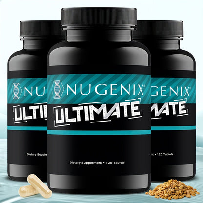 Men's Vitality Supplement Capsules - Nugenix Ultimate Formula for Male Energy, Strength & Testosterone Support - Daily Performance Booster for Men - 120 Capsules Per Bottle