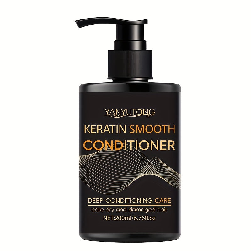 13.53oz Keratin Hair Care Set, 6.76oz Shampoo, 6.76oz Conditioner, Moisturizes Hair And Scalp, Prevents Breakage And Split Ends – Professional, for Hair Dyeing And Heat Damage, Home Hair Care, Creates Smooth