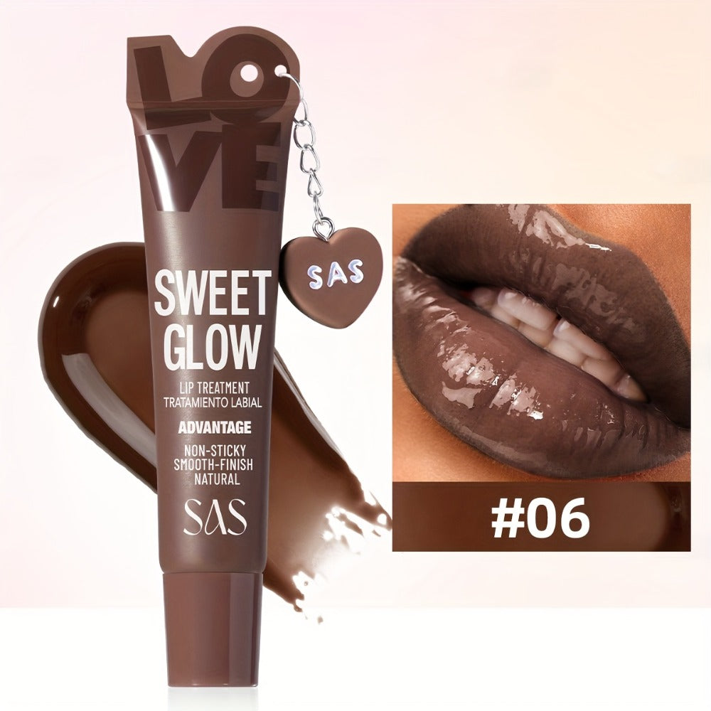 Lip Gloss Heart Pendant — 6 Shades Mirror Shine, Long-Lasting Fade-Resistant Non-Tacky Formula, Vibrant Colors for All Skin Tones, Women's Lip Makeup