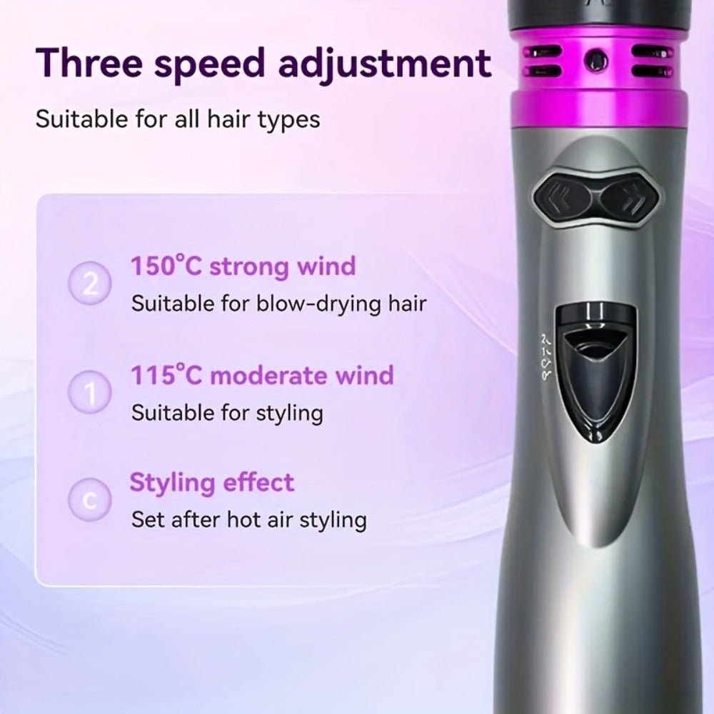 2-in-1 Rotating Hot Air Styling Brush, A Multi-functional Hot Air Comb That Can Create Curls Or Straighten Hair. Achieve Salon-quality Results At Home In One Step-effortlessly Craft Vibrant, Trendy Curls And Y Smooth Hair.