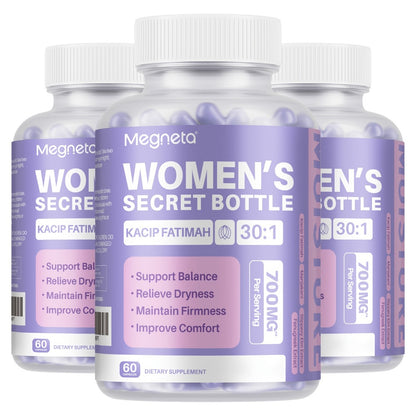 Women's Wellness Supplement 30 Servings - Kacip Fatimah Fenugreek Slippery Elm Bark Manjakani & Maca Root - Natural Hydration Comfort Elasticity & Hormonal Balance Formula