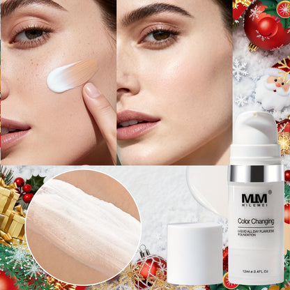 Color-Changing Liquid Foundation 3PCS BB Cream with Glycerin Moisturizing Lightweight Non-Cakey Natural Flawless Coverage Unisex All Skin Tones Makeup