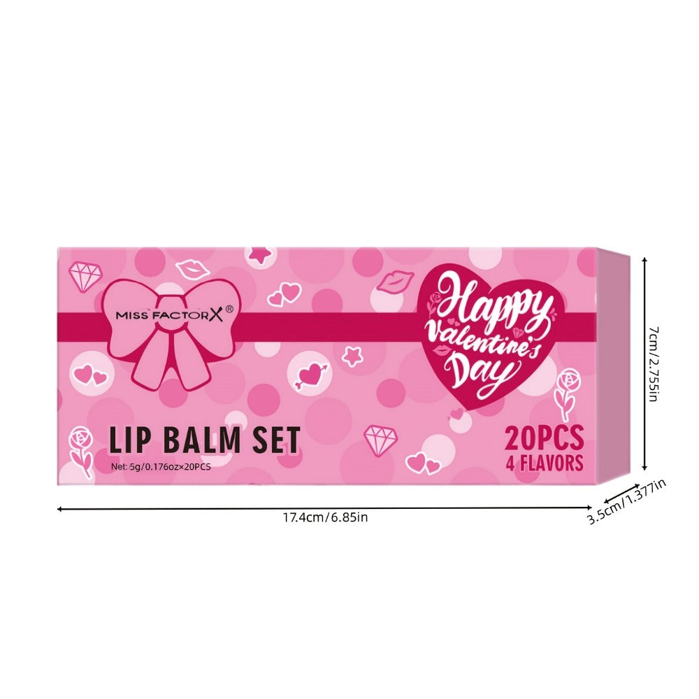 Lip Balm Set 20PCS Glossy Moisturizing Lip Gloss Kit Long Lasting Hydration Replenishing Tinted Lip Care for Dry Lips Women Gift Set