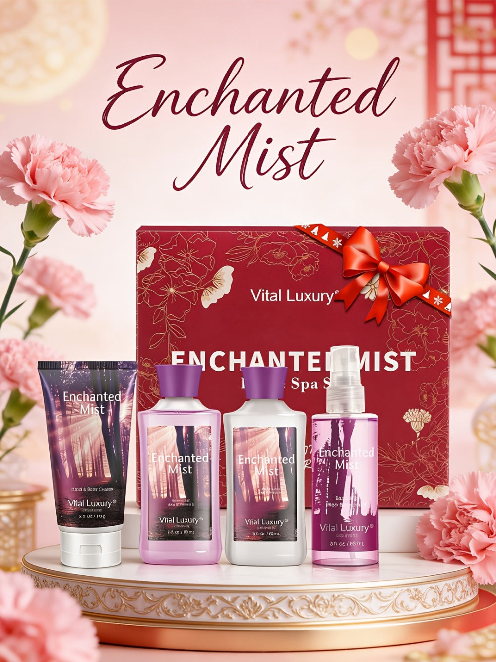 Skin Scent Bath And Body Care Set, Floral Fragrance Includes Creamy Body Lotion/Shower Gel/Fragrance Mist, Ideal Moisturizing Care for Women, Weekly Exfoliating Routine, Nourishing The Perfect Gift for Wife Or Girlfriend! Holiday Body Care Gift Set