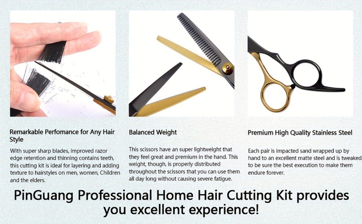 Hair Cutting Scissors Kit 13 Pcs - Professional Barber Shears Set with Thinning Shears, Blending Scissors & Accessories for Salon, Men & Women Home Haircut