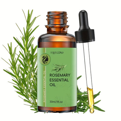 Rosemary Essential Oil for Hair Growth & Skin Care — Treats Split Ends, Enhances Eyebrows & Eyelashes, All Hair Types, Face & Body Bath Oil 3.38oz