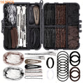163pcs Hair Ties Clips Nets Styling Kit Girls Dance Hair Additions Portable Hairstyle Tools Dance Competition Performance Styling Pack