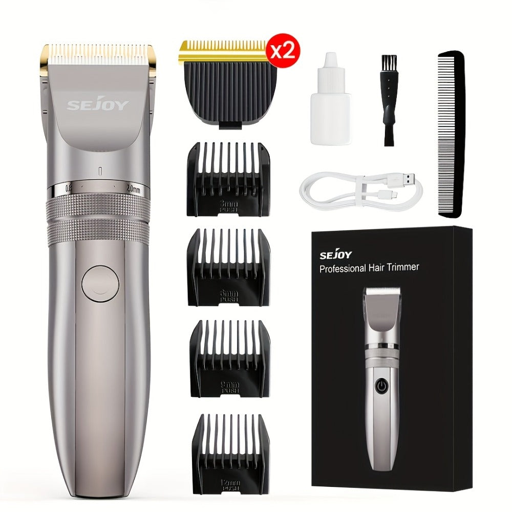 Electric Beard Trimmer for Men Cordless USB Rechargeable Precision Dial 5-Level Adjustable Mustache Trimmer Grooming Tool Men's Gift Facial Hair Trimmer