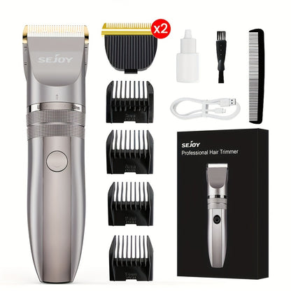 Electric Beard Trimmer for Men Cordless USB Rechargeable Precision Dial 5-Level Adjustable Mustache Trimmer Grooming Tool Men's Gift Facial Hair Trimmer