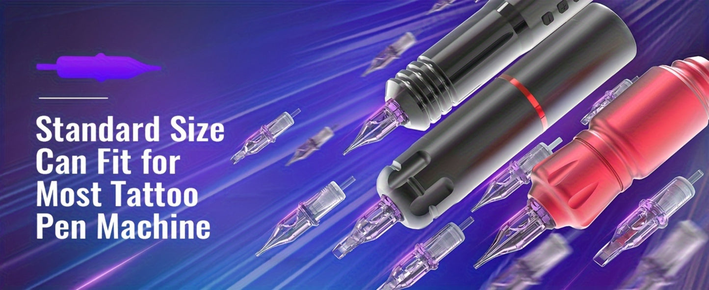 Disposable Tattoo Cartridge Needles 50pcs Mixed RL RS RM M1 - Stainless Steel Round Liner Shader Magnum Weaved Mag for Professional Tattoo Studio & Artists