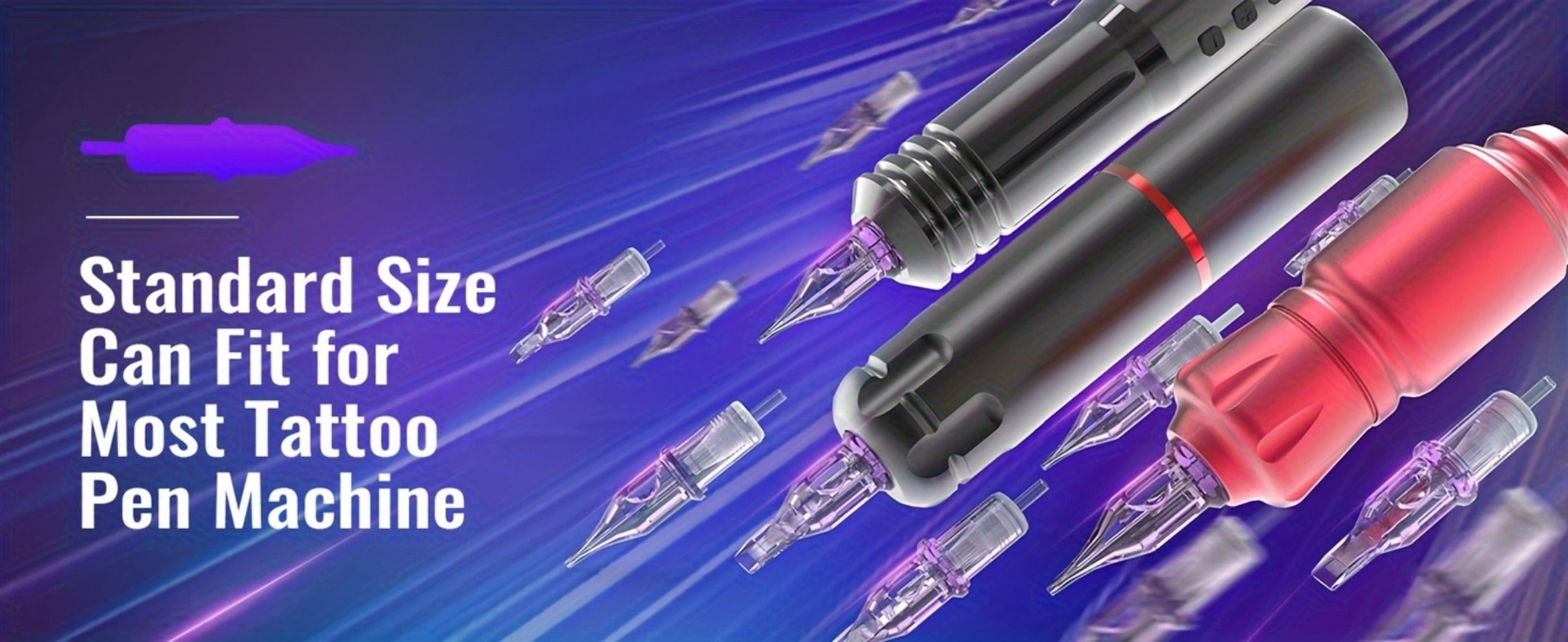 50pcs Pack Disposable Tattoo Cartridges Needles - Stainless Suitable for Tattoo Machine, RM/RL/M1/RS Needle Tips with Row, Round Cut & Mist Needles for Professional Tattoo Studio, Tattoo Equipment