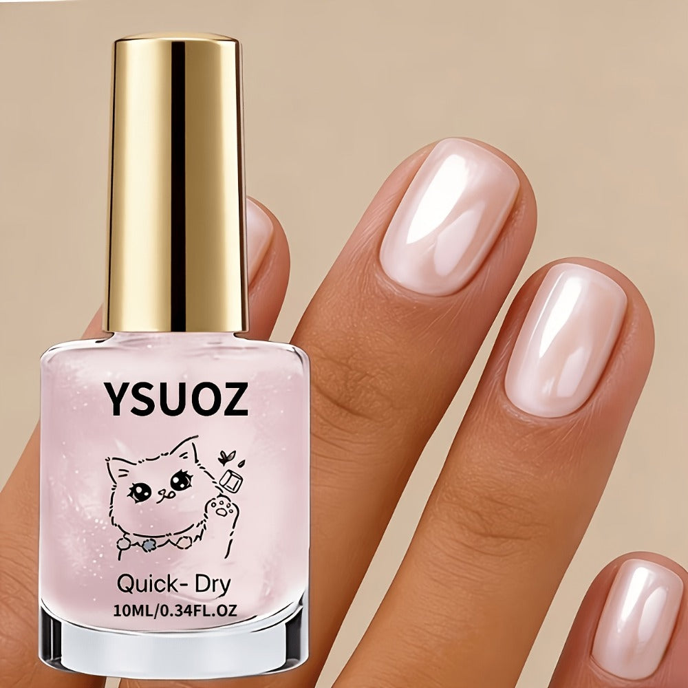 Pink Mother-Of-Pearl Pearl Strengthening Oil- Quick-Drying, No Need for a Curing Lamp, Durable Formula, Pearl Effect Brightens Nails, Suitable for Weak Or Soft Nails, Exclusive for Busy Professionals