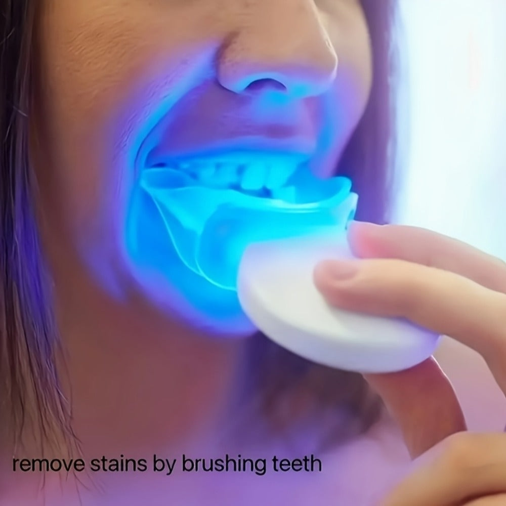 Teeth Set, LED Light Tooth Whitener With Teeth Gel, Mouth Trays, Brush And Tray Case -Fast Restores Your White Smile Mint