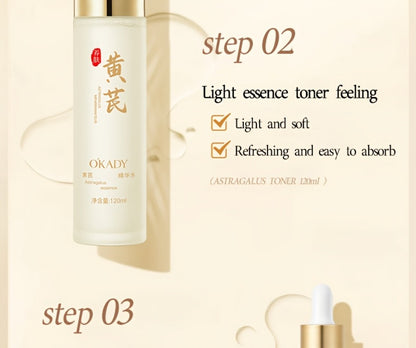 Astragalus Skincare Set Anti-Aging Hydrating Antioxidant 6pcs - Face Cream Essence Cleanser Toner Lotion Eye Cream Sleep Mask for All Skin Types Wrinkle Reduction