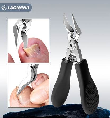 Toenail Clipper Set 7 Piece — Professional Nail Care Kit for Ingrown & Thick Toenails, Angled Head Curved Blade Clippers, Nail File, Cuticle Nipper & Dead Skin Tool | Men Women Elderly
