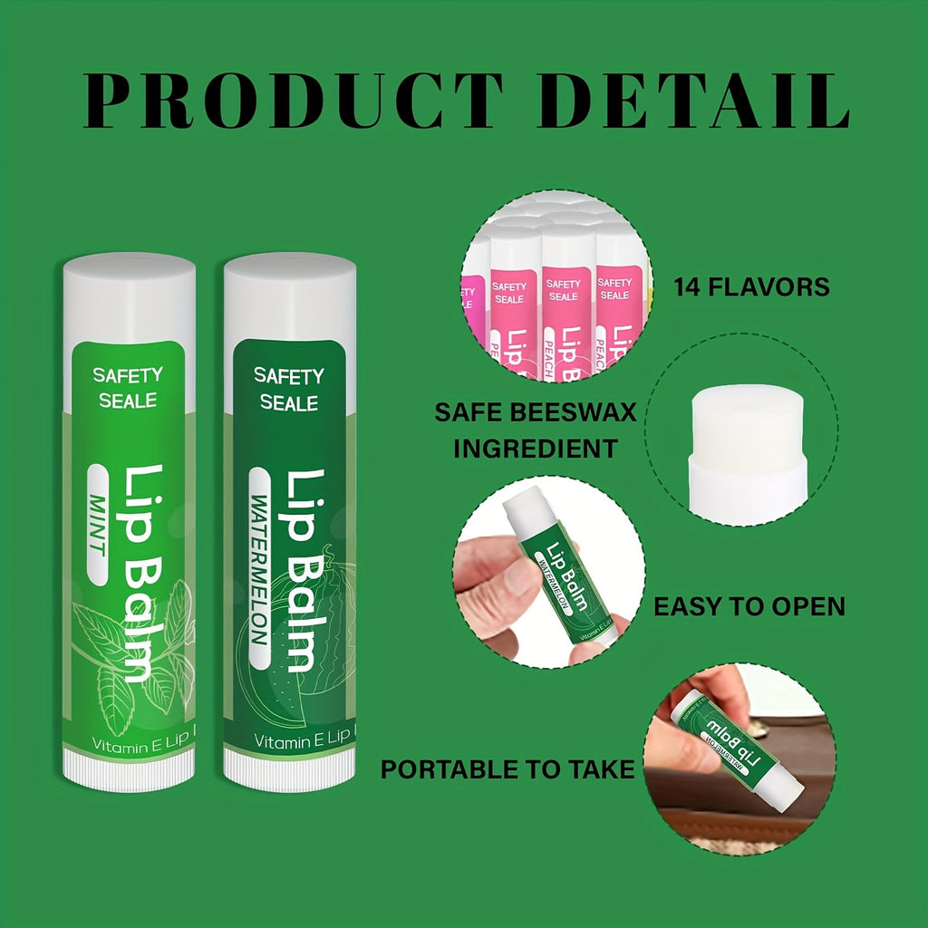 84 Pack Natural Lip Balm Bulk with Vitamin E and Coconut Oil Valentine'S Day Gift - Moisturizing, and Repairing Dry and Chapped Lips - 14 Flavors - Non-GMO
