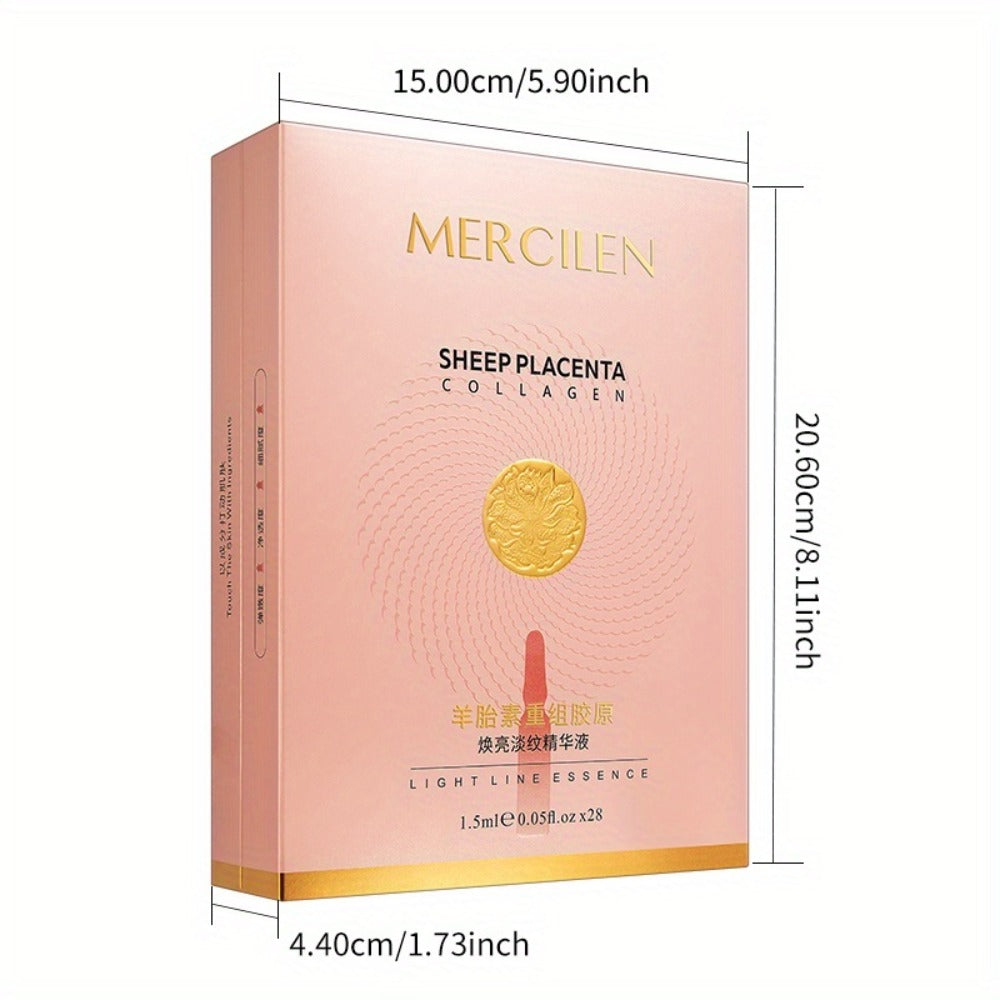 Mercilen 1.42oz Hydrating Serum with Glycerin & Collagen - Alcohol-Free Light Beige Care for Normal to Sensitive Light Beige, Moisturizing & Brightening, Fragrance-Free, Unisex Skincare, Skincare Routine, Sleek Packaging, Alcoholfree Formula