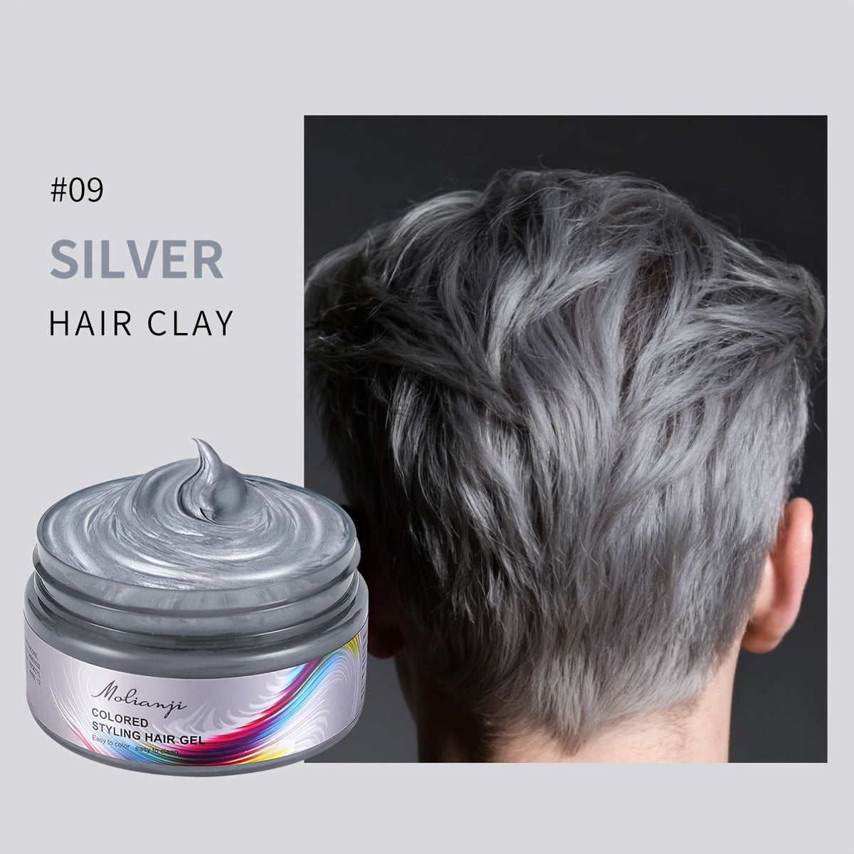 Temporary Hair Dye Color Wax 3.53oz — Non-Damaging Easy Wash Hair Color for Halloween, Carnival & Festival Styling, Mixable Shades, Natural Hold Not Stiff, 9 Colors