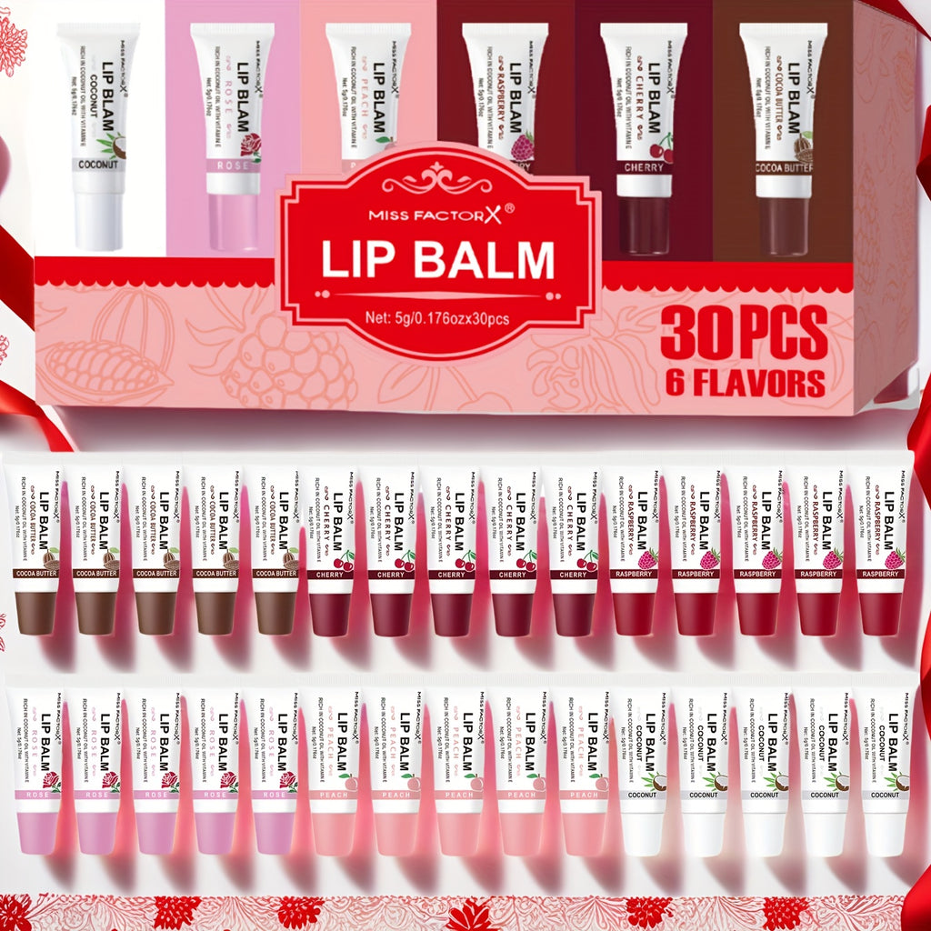 30pcs/box 6-color Lip Gloss Set, with Glossy Liquid Lipstick, Moisturizing Lip Gloss, High-efficiency Lip Gloss, Shiny Anti-transfer, Long-lasting Waterproof Lip Gloss, Suitable for Women - Unique Gift for Ladies, Perfect Mother's Day Gift