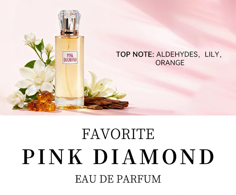 3.4oz PINK DIAMOND Lady's Eau De Parfuma Spray - Long-Lasting - with Aldehyde, Lily, Orange Flavor, Perfect for Daily Wear and Special Occasions