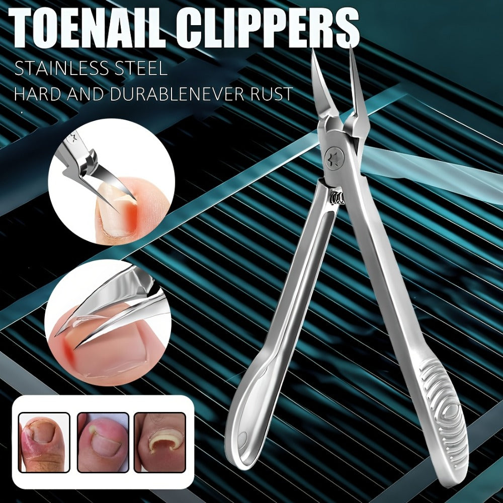 New 4CR13 Stainless Steel Nail Clippers, Professional Cuticle Scissors, No Shelter Design, Lengthening Edge, Precision Nail Art And Dead Skin Tools, Special Nail Clippers for Growing Thick Nails Inside