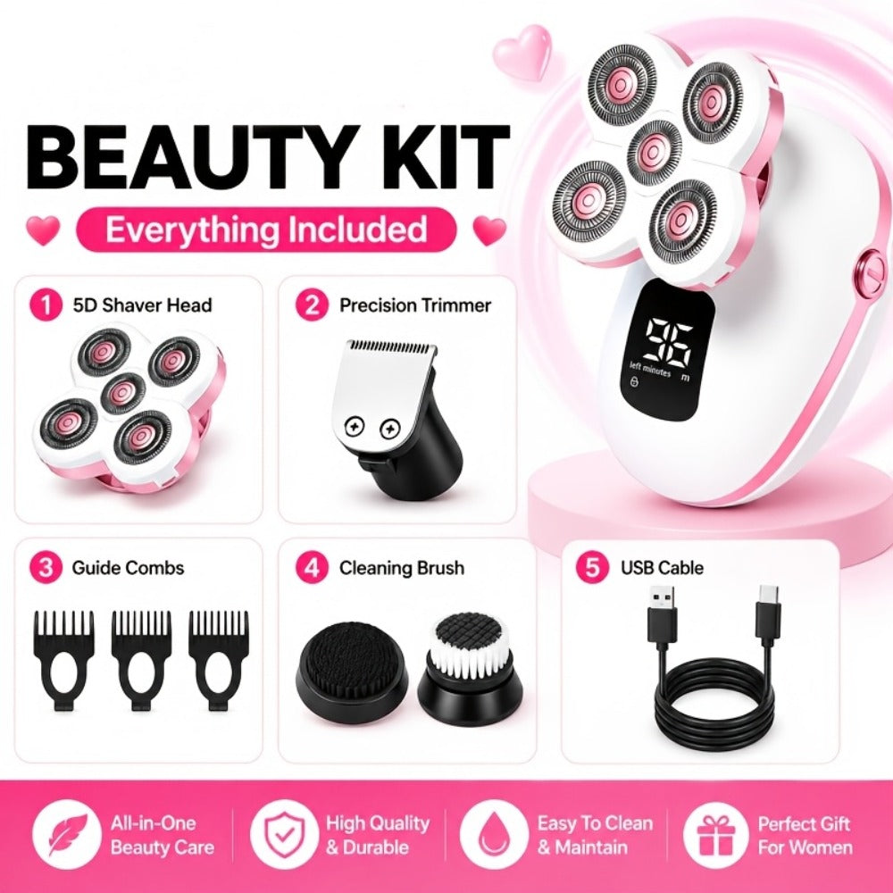 Electric Shaver, Electric Balding Machine, Rotary Shaver, IPX6 Rating, Wet/Dry Use for Easy Cleaning, Contours to Face, Floating Head, Display Screen, Type-C Charging, Underarm, Leg, Arm, Body Hair Removal Tool, Holiday Gift