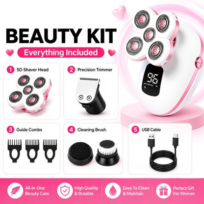 Electric Shaver for Women & Men – Rotary Shaver with IPX6 Waterproof, Wet & Dry Use, Floating Head, Type-C Charging, Display Screen | Body Hair Removal for Underarm, Leg, Arm & Face, Holiday Gift