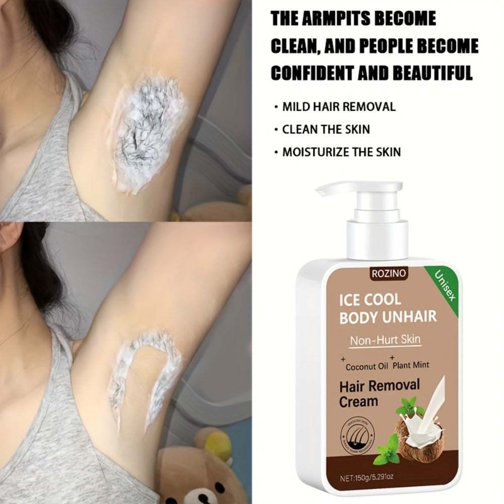 One-time Use, Provides 6 Months of Lasting Smoothness, Instant Hair Removal, 150g Coconut Waxing Cream, Gentle and Non-irritating to the Skin, Semi-permanent Hair Removal, Suitable for Facial, Lip, Underarm, Leg, Arm, and Intimate Area Hair Removal