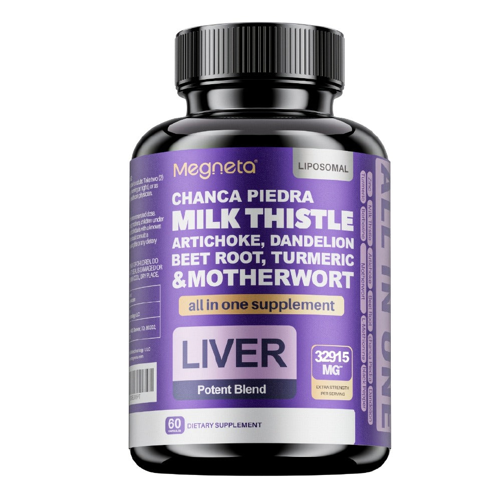 Megenta Liver Wellness | 24, 000MG of Milk Thistle, Turmeric, And Dandelion Root | Herbal Components for | 60 Capsules, 30 Servings
