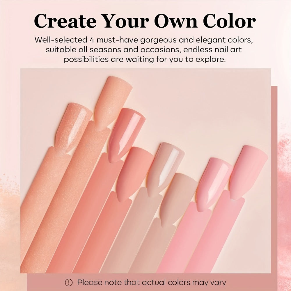 NOCIS Acrylic Nail Powder Kit - Pinkish Nude Brown Tones, 3D Art And French Manicure Extensions, All-Season Carving, No-Lamp Needed for Professional Salon-Quality Results, Acrylic Nail Powder Kit