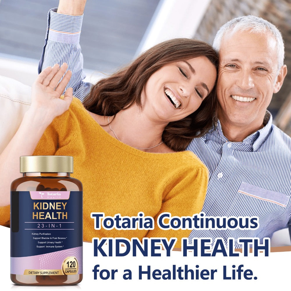 Kidney Support Capsules 120 Counts, 23 IN 1 Kidney Support Supplement Extra Strength with Chanca Piedra, Cranberry Supports Liver & Kidney Function Bladder Health