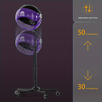 Standing Hooded Hair Dryer 1875W — Professional Ionic Floor-Standing Hood Dryer for Salon, Adjustable Height, Deep Conditioning, Natural Hair, 4 Colors
