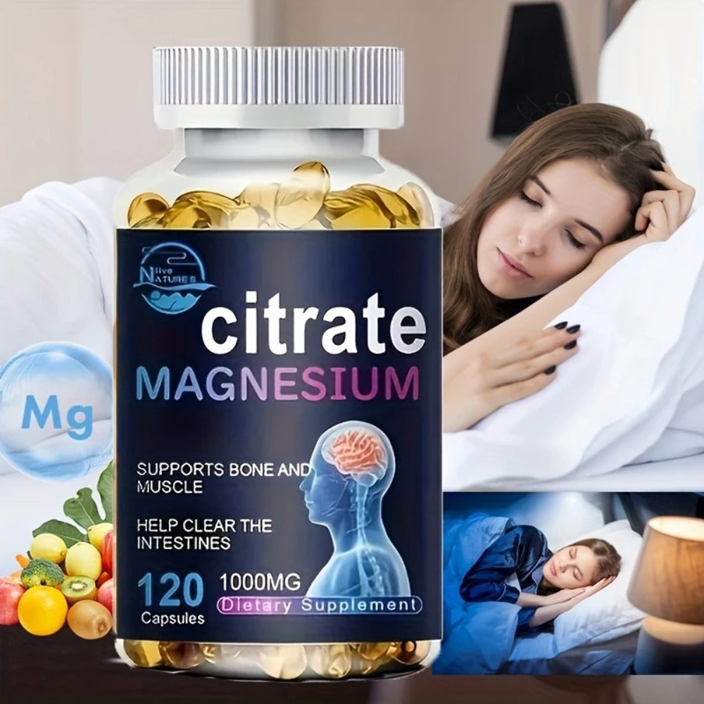 Magnesium Citrate 1000mg - Promotes Healthy Sleep, Relaxation, And Supports Body Function, Maintains Muscle Health, And Keeps You Energized -120 Pills