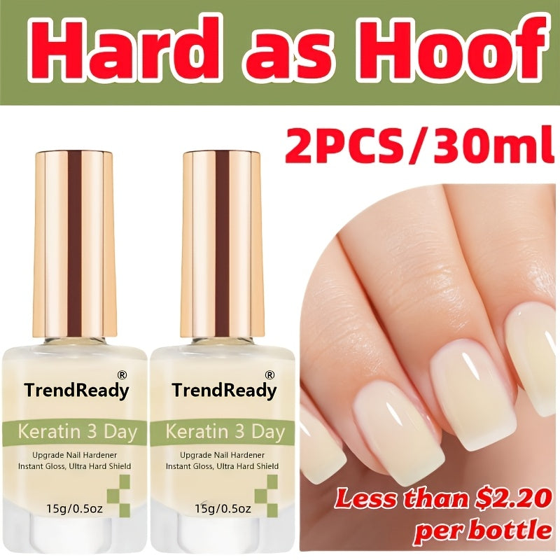 2Bottles Nail Hardener Extra Strong And Jelly Nude for Damaged Polish Ridge Filler for Nails, Nail Glue, Manicure Enhancements, DIY Gel Polish for Home Salon, Nail Art, Halloween, Keratin, Nail Polish, Nail Stacking, Nail Gloss, Christmas Decorations