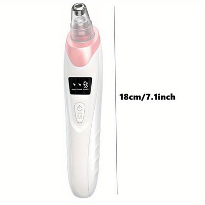 Blackhead Remover Vacuum Suction 3-Level USB Rechargeable - 5 Replaceable Probes 4 Tools Electric Pore Cleanser for Face Nose - Deep Pore Cleansing Acne Extractor Gift for Women