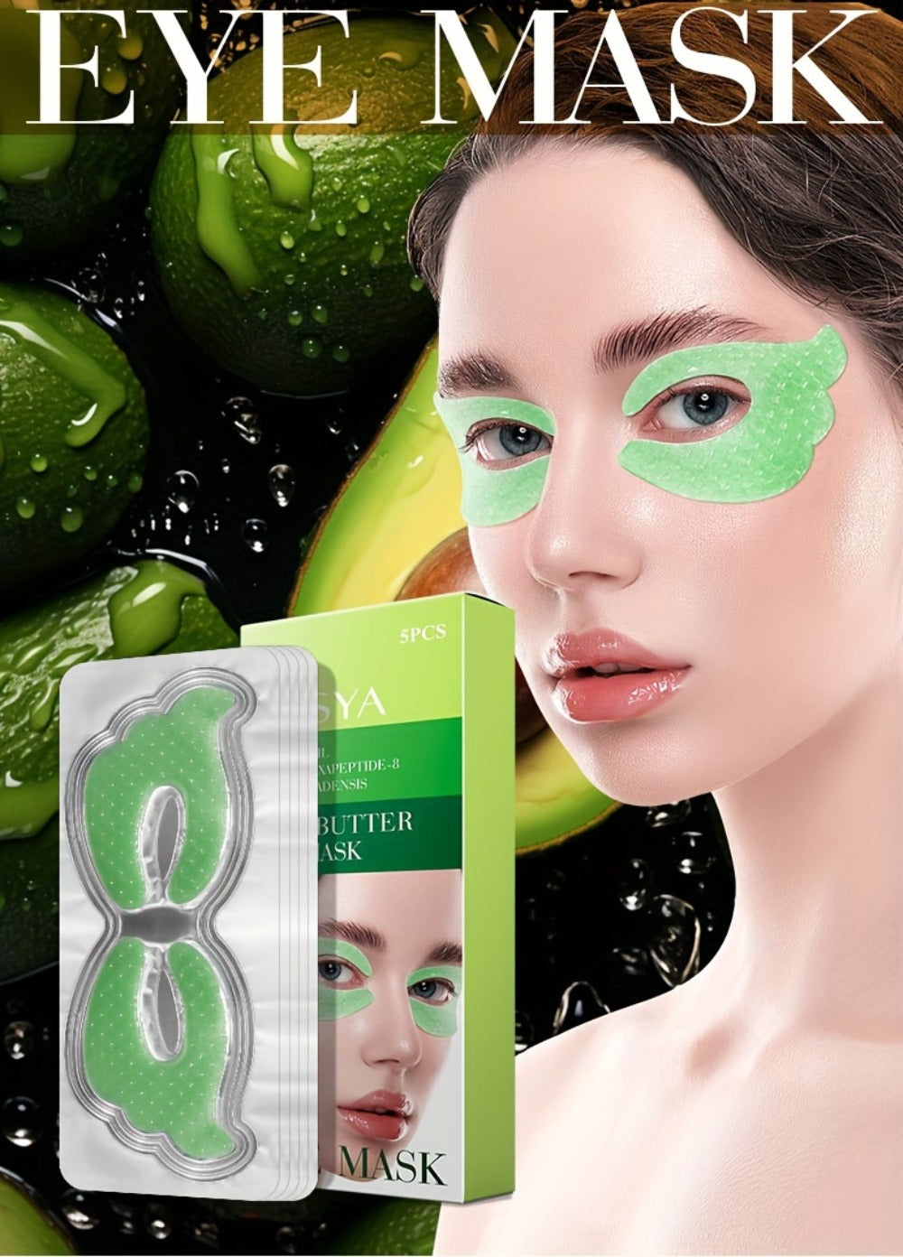 ILISYA Shea Butter Collagen Eye Mask, Enriched with Avocado Oil, Enhances Skin Firmness And Elasticity, Nourishes Dry Skin, And Provides Deep Hydration And Moisture for Everyone. It Helps, Making It a Perfect Gift for Christmas, Parties